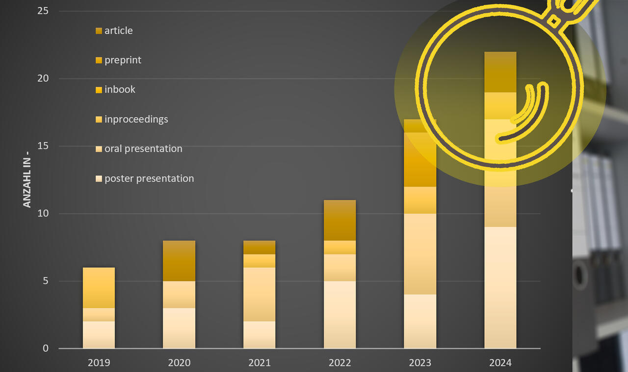 Diagramm Veröfffentlichungen 1994 bis 2024 mit Lupengrafik